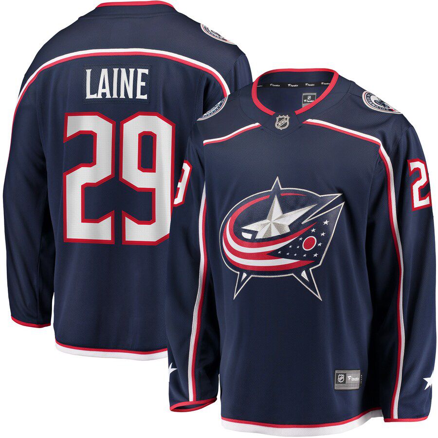 Men Columbus Blue Jackets #29 Patrik Laine Fanatics Branded Navy Home Breakaway NHL Jersey->youth nhl jersey->Youth Jersey